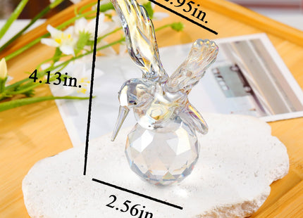 YHWL Clear Crystal Hummingbird Figurine, Glass Hummingbird Gifts for Women