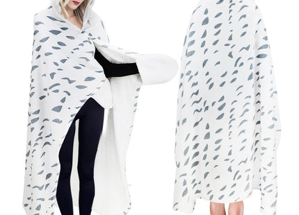 Wearable Blanket Hoodie, Snowy Owl Hooded Blanket Adults Cloak with Gloves, Super Soft Flannel Owl Gifts for Women Men Birthday Holiday (Snowy Owl)