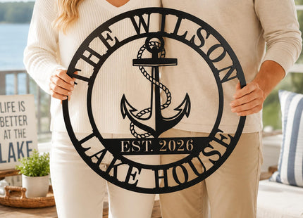 Personalized Lake House Decor, Custom Nautical Wall Decor, Nautical Decor for Home, Outdoor Metal Lake House Signs