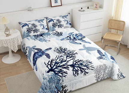 Erosebridal Hawaiian Turtle Bedding Set Retro Sea Turtle Comforter, King