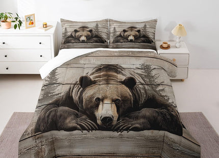 Erosebridal Grizzly Bear Bedding Set Twin Hunting Bear Comforter Set