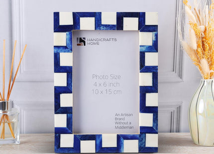 Handicrafts Home Decorative Bone Inlay Blue Picture Frame Coastal Decor,6x4