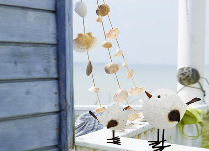 Wood Bird Statue Standing Seagull Nautical Decor Coastal Birds Sculpture