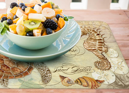 CounterArt Coastal Waterways Reversible Easy Care Placemat 4 Pack