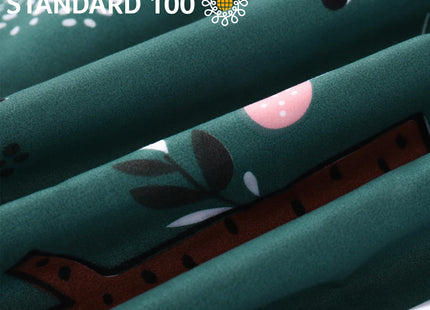 JSD Green Forest Animal Kids Duvet Cover Set Queen Size