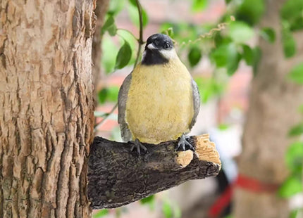 Vigazen Hanging (Black-Capped Chickadee Statue Outdoor Decor for Garden, Fairy Yard Wall Mount Figurines Home Bird Sculptures for Lawn Patio Front Porch Backyard Fence
