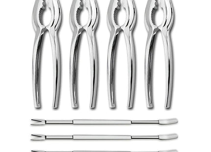 Crab Leg Crackers and Picks, Set of 4 Easy-to-Use Lobster Crackers & Stainless Steel Lobster Picks, Crab Crackers and Tools, Seafood Tool Kit by Smedley & York