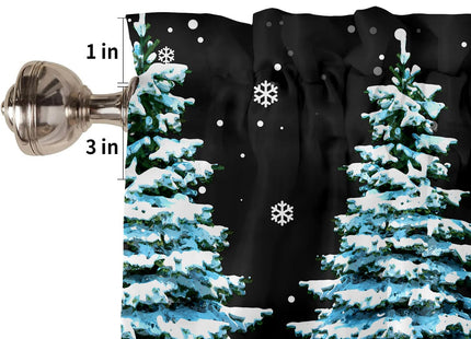 Nextchange Christmas Snowman Window Valances Pine Tree Snowy Kitchen Short Curtains with Rod Pocket Valance Drapes Xmas Farmhouse Window Treatment for Living Room Bathroom Decor 54" X 18"