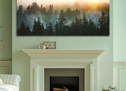 SDYA Canvas Wall Art Sunrise Forest Nature Painting Wall Decor for Bedroom Living Room Office Home Decor Wall Art 48x24 Inches