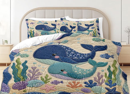 Sleepwish Whale Ocean Comforter Gentle Marine Comforter Set Twin