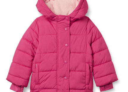 Amazon Essentials Girls' Heavyweight Hooded Puffer Coat, Water-Resistant, Pink, Small