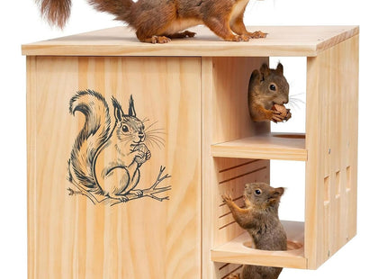 Large Squirrel House for Outside, Wooden Squirrel Nesting Box