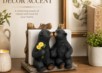 Comfy Hour 5.1 Inch Bear Napkin Holder, Kissing Black Bears
