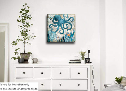 Niwo ART - Octopus, Sea Animail Canvas Wall Art Home Decor,Stretched Ready to Hang (20"x20"x1.5")