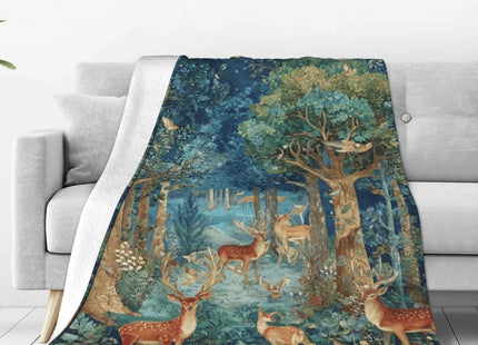 Deer Throw Blanket Soft Flannel Blanket 60"x50" in Bed Blanket Home Decor for Room Sofa Couch All Season