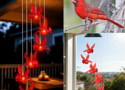 Cardinal Solar Wind Chimes Outdoor Christmas Cardinal Gifts for Women
