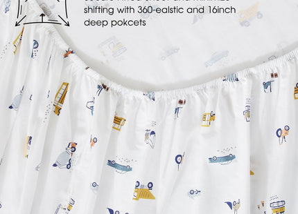 Ivellow Twin Sheet Set 100% Natural Cotton Sheets Soft Breathable Durable Lightweight Crispy Percale Twin Bed Sheets 16" Deep Pocket Elk Forest Patterned Sheets Kids Twin Bedding Dorm Essentials
