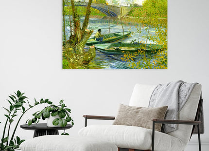 DECORARTS Van Gogh Canvas Wall Art, Fishing in the Spring, 30x24''