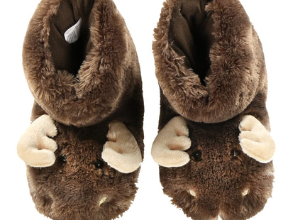 Lazy One Animal Critter Slippers for Kids and Adults, Moose Face Slippers