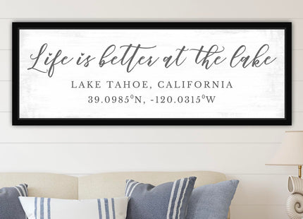 Personalized Life Is Better at the Lake Canvas Wall Art Custom Lake House