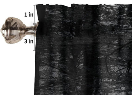 AAVEUP Dark Forest Valance Curtain Gothic Mist Black Nature Eerie Forest Plants Window Treatment Valances Curtains for Kitchen Living Room Bedroom 54x18 in