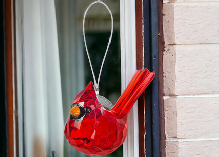 Cardinal Memorial Gift, Red Cardinal Sitting Acrylic Ornament & Suncatcher