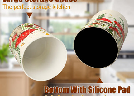 Hexagram Whimsical Whimsy Mushroom Kitchen Decor Ceramic Utensil Holder