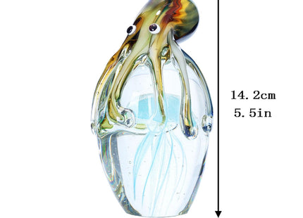 QFkris 5.5" Glass Octopus Figurine for Home Decor