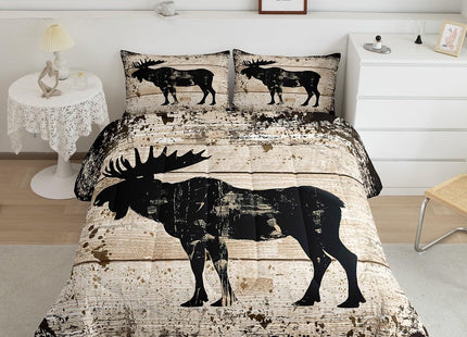 Feelyou Moose Comforter Set Queen Size Bedding Set 3Pcs for Kids