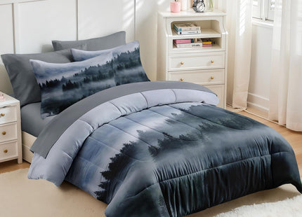 Nesker Twin Comforter Set with Sheets, 5 Pieces Pine Tree Bedding