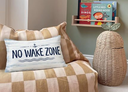 SkyCozy No Wake Zone Nautical 12x20 Pillow Cover for Lake House Decor