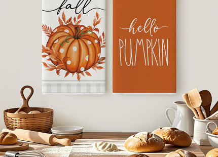 maiiooliwe Pumpkin Fall Kitchen Towels Decorative Set of 4