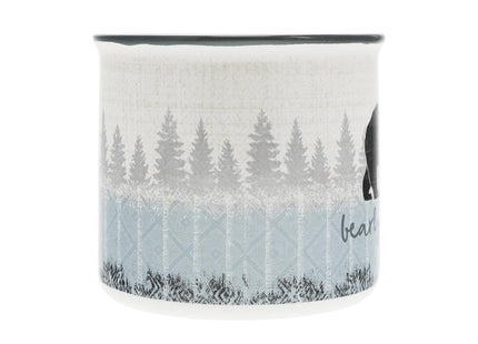 Pavilion Gift Company - Bearly Awake - 17 Oz Coffee Mug Tea Cup Woodland Hiking Camping Bear Cabin Woods Lodge Gift Outdoorsy Present
