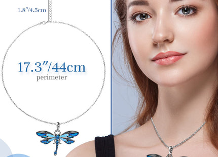 Sureio 6 Pcs Dragonfly Necklace for Women, Enamel Pendant,Dragonfly