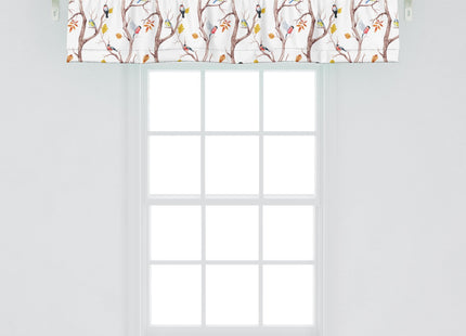 Ambesonne Forest Window Valance Pack of 2, Doodle Woodland Creatures as Honey Bear Rabbit Fox and Raccoon in Nature Habitat, Rod Pocket Curtain Valances for Kitchen Bedroom, 54" X 12", Pale Brown