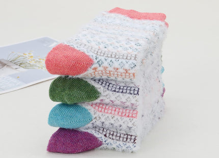 Zando Women's Wool Socks - Warm Thick Merino Crew Socks for Winter Hiking & Athletic Activities - Stripe Moose Pattern