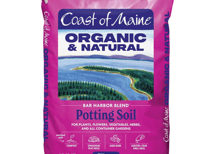 Coast of Maine Organic & Natural Bar Harbor Blend Potting Soil - Organic Soil w/Perlite for Enhanced Drainage & Aeration - for Flowers, Herbs & Veggies, Floral Baskets & Container Gardening (1CF)