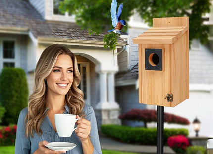 Wooden Bird Houses for Outside with Paint Set, Crafts & DIY Birdhouse Kits for Adults & Kids to Build, Bird House Outdoor for Bluebird Finch Swallow Wren Chickadee