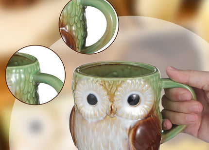Newtay 3 Pcs Owl Gift Set for Women, Yellow, Owl, Mug Keychain Socks