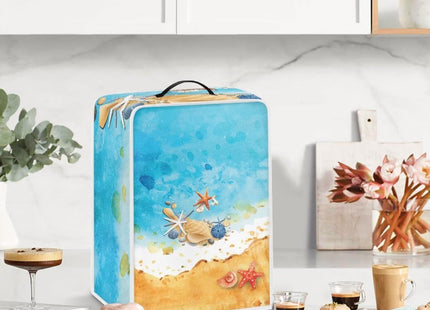 Kathyboom Seashell Starfish Coffee Maker Covers with Top Handle Stain Resistant Stand Blender Mixer Dust Covers Easy to Clean Office Coffee Machine Home Decor