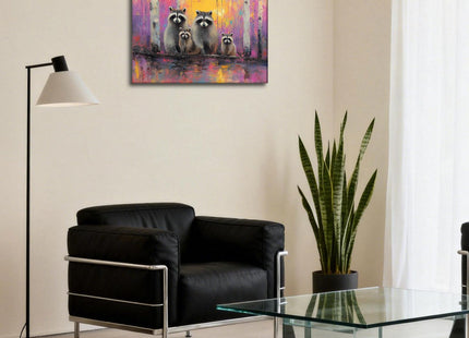 Halioyo Raccoon Canvas Wall Art Print, Cute Raccoon Poster(12x16 Inch)