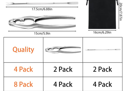 8 Pcs Crab Crackers and Tools Set, Crab Leg Cracker Tools for Seafood Nut