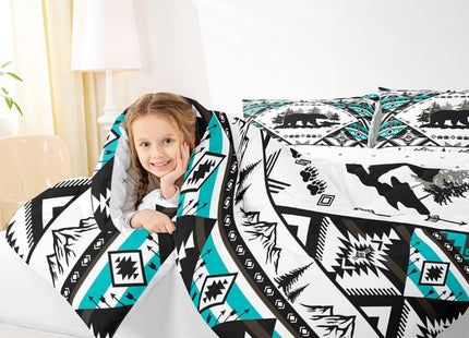 Feelyou Bear Kids Comforter Set Queen Size Cabin Bear Animals Bedding Set