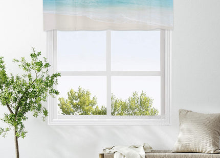 zokyer Coastal Kitchen Valance, Beach Theme, 52" W x 18" L, Rod Pocket