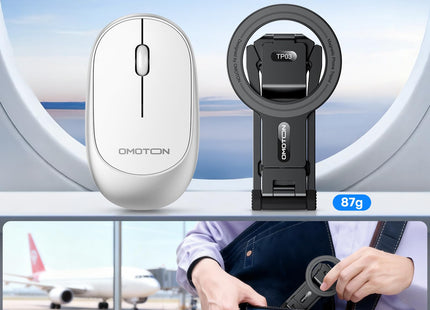 OMOTON TP03 [Ultra-Slim] 360° Rotating for MagSafe Tripod Stand with Hook