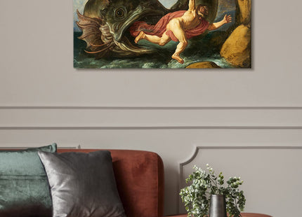 artprints1stop Canvas Print Wall Art - Jonah and The Whale, 1621 by Pieter Lastman - 24x16 inches