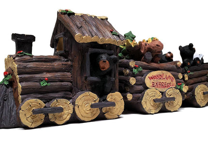 Slifka Sales Company 3 Piece Bear and Moose Woodland Express Holday Decor Train
