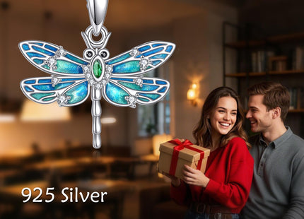 LWQQWL Dragonfly Necklace for Women 925 Sterling Silver Dragonfly Pendant Necklace Insect Jewelry Gifts