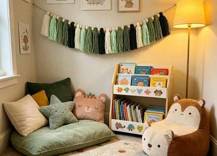 DrCor Sage Green Tassel Garland – Woodland Classroom Decor
