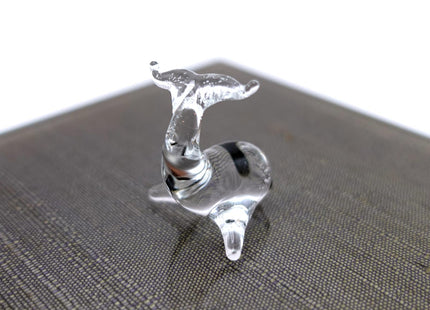 Sansukjai Rare Whale Tiny Micro Crystal Figurines Hand Blown Clear Glass Art Sea Animals Collectible Gift Home Decor